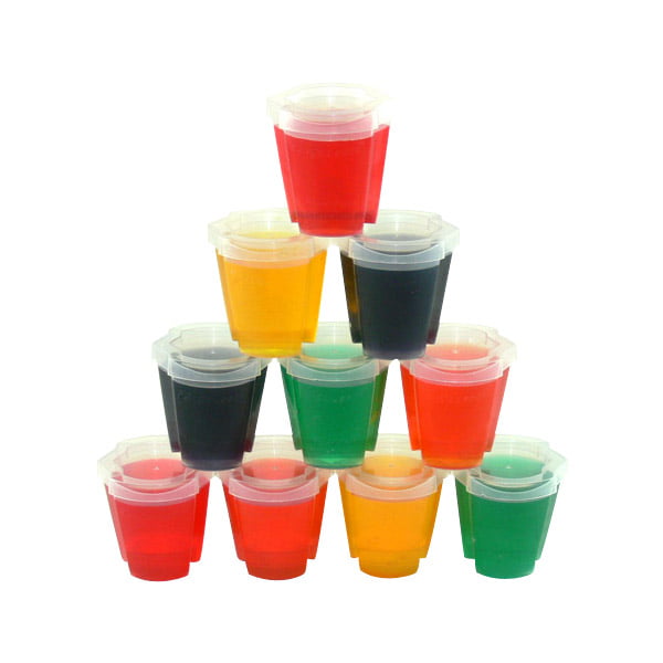 Jello Jumbo Souffle Condiment Party Supplies Gelatin Shot Cups w/Lids 2.5 oz 