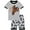 Light gray Motorcyclists, variant on WIBACKER 3-12Y Toddler Boys Gray 2-Piece Dinosaur Pajamas 100% Cotton Sleepwear Sets