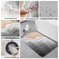 thumbnail image 6 of Grey Geometric Beach Bath Mat 3 Piece Bathroom Rug Set, Ombre Waves Moire Abstract Art Non Slip Bath Rug Contour Mat and Toilet Lid Cover, Absorbent Shower Mats Soft Bath Rugs and Mats Sets, 6 of 8