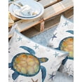 thumbnail image 3 of Outdoor Throw Pillow Cover Marine Sea Turtle and Starfish Waterproof Cushion Covers 2 Pack Seaweed Conch and Rudder Pillow Cases Home Decoration for Patio Garden Couch Sofa, 3 of 7
