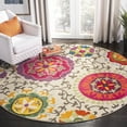 thumbnail image 3 of SAFAVIEH Monaco Savannah Floral Area Rug, Ivory/Multi, 5' x 5' Round, 3 of 6