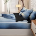 thumbnail image 5 of Erosebridal Watercolor Heron Animals Zipper Twin Comforter Sets with Fitted Sheet and 2 Pillowcases,Transitional Wildlife Zipper Bedding Set,Blue White,Black Reversible,4pcs, 5 of 8