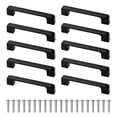 thumbnail image 1 of 10 manijas de gabinete negras con tornillo para armario de cocina, centro de orificio 96 mm, 1 of 5