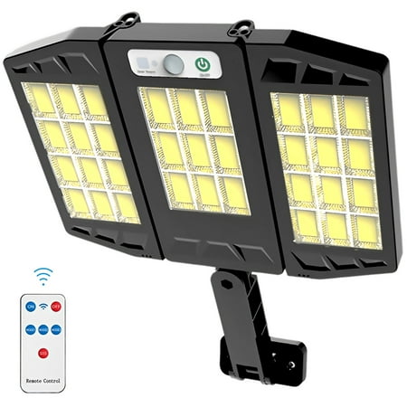 

Evjurcn Solar Street Light ，Motion Sensor Solar Security Light with 3 Lighting Modes 270° Lighting Angle Remote Control Solar Flood Lights IP46 Reusable for Garden Garage Street Parking