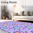 thumbnail image 2 of ODIKA 5x7 Machine Washable Non-Slip Area Rug, Whimsical ABC Parade with Doodle Inspired High Traffic Rug with Pad, Purple, 694380, 2 of 8