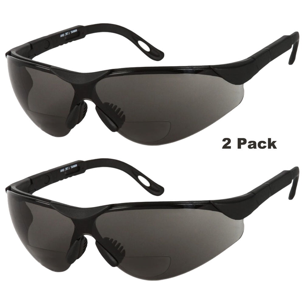 2 PAIR LOT Bifocal Safety Reading Sunglasses Glasses Reader ANSI Z87.1