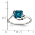 thumbnail image 5 of Sterling Silver Rhodium Plated Diamond & London Blue Topaz Ring, 5 of 5