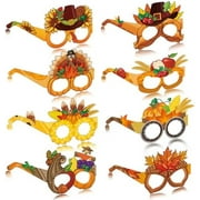 Thanksgiving Glasses 24Pcs Fall Harvest Eyeglasses - Pumpkin Maple Leaf Turkey Eyewear Frame Autumn Photo Booth Props - Glasses for Thanksgiving Party Favors$$Home Decor, Kitchen, & Other