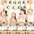 thumbnail image 5 of 142 Pcs Vintage Book Theme Party Tableware Book Club Birthday Party Supplies Library Reading Themed Disposable Plates Napkins Cups and Forks Set, 5 of 6