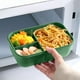 thumbnail image 4 of Fiambrera Bento Aislante Adulto | Recipiente seguro para microondas y resistente a fugas – Plástico sin BPA, 1200 ml, multicolor, fácil de limpiar, 8,3"x5,4"x3,1", incluye cubiertos, 4 of 6