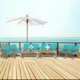 thumbnail image 1 of Costway 8PCS Wooden Patio Furniture Set Table Sofa Chair Cushioned Garden Turquoise, 1 of 10