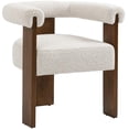 thumbnail image 1 of Meridian Furniture Barrel Cream Boucle Fabric Dining Chair, 1 of 8
