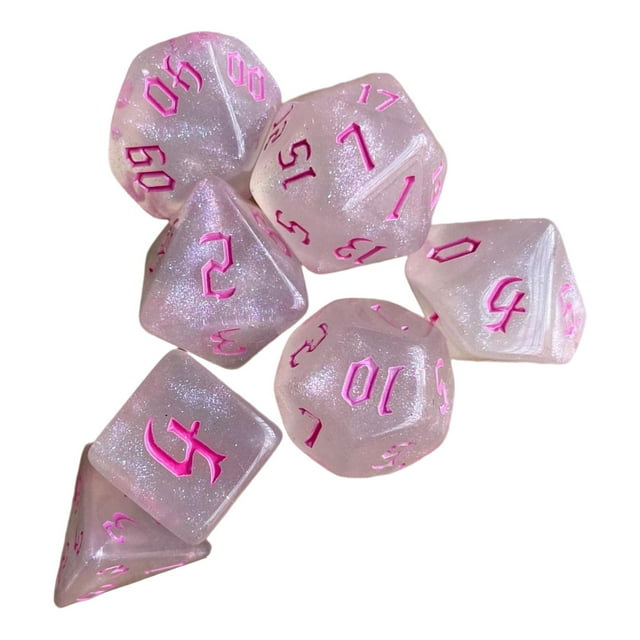 segolike Jouets dés Polyédriques en Acrylique Enseignement des Maths pour Fêtes Jeux de Table Rose