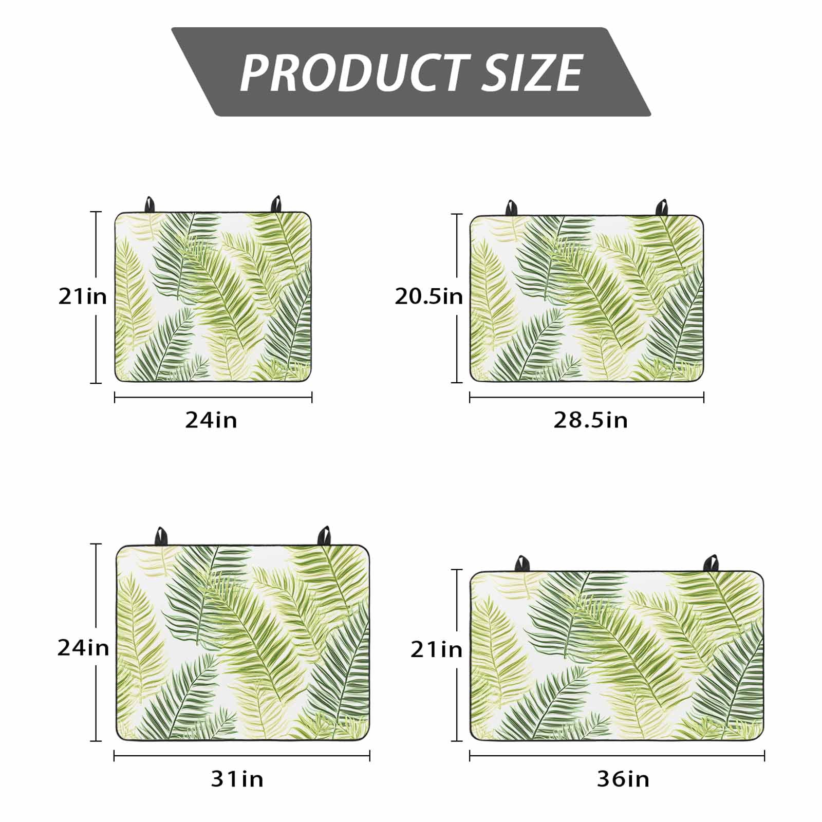 Sage Green Leaves Stove Top Cover for Electric Stove, Heat-proof & Non Slip Glass Top Stove Cover Protector, Summer Botanical Palm Leaf Kitchen Flat Cooktop Rubber Mat 24x21 Inches