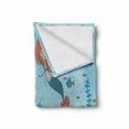 thumbnail image 2 of Mermaid Soft Flannel Fleece Throw Blanket, Art of Little Girl Under the Sea in Corals Castle and Little Fish Print, Cozy Plush for Indoor and Outdoor Use, 50" x 60", Teal Orange, by Ambesonne, 2 of 6