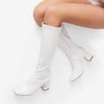 thumbnail image 3 of Botas DREAM PAIRS Gogo con punta cuadrada, tacón grueso, hasta la rodilla, color blanco, 3 of 9