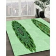 thumbnail image 3 of Ahgly Company Tapis d'Intérieur Lavables à la Machine, Carrés, Transitionnels, Verts, Tapis de Zone, 4 Pieds Carré, 3 of 7