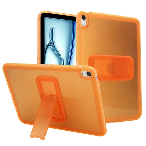 ELEHOLD For Apple iPad 11th(A16) 2025/ 10th Gen 2022 11-inch Protection Case ,Slim Lightweight Shell TPU Bumper PC Translucent Matte Cover with Built-in Kicksatnd ,Orange