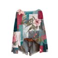 thumbnail image 2 of Women's Lightweight Sweater Casual Long Sleeve Knitted Vintage Floral Print Pullover for Fall and Winter, Cozy and Stylish, Ideal for Casual Wear,Light Blue,Size S, 2 of 5