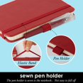 thumbnail image 2 of HUGFEGWE Small Leather Notebook Journal Notepad with Pen for Writing Women, Mini Pocket Small Notepad Lined Address Note Book Note Pads for Work Travel, Red Waterproof Leather Cover AZ824-8055, 2 of 7