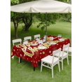 thumbnail image 3 of Outdoor Tablecloth with Umbrella Hole and Zipper, Merry Christmas Red Rectangle Table Cloth 60x102 Inch Waterproof Tablecloth, Xmas Snowflakes Polka Dot New Year Picnic Table Cover for Patio Camping, 3 of 7