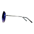 thumbnail image 4 of Oversized Round Pilot Sunglasses Metal Spring Hinge Silver, Blue Mirror Lens, 4 of 6