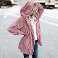 thumbnail image 2 of Cardigans for Women Plus Sizes Cardigan Coat Casual Plush Cardigan with Pockets Open Front Hooded Oversized Coat Long Sleeve Blouse Coat Tops, 2 of 6