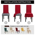 thumbnail image 3 of PiccoCasa Stretch Dining Chair Covers Ruffle Skirt Chair Protectors Pack of 4, Red, 3 of 6
