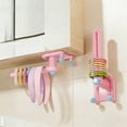 thumbnail image 7 of Wall Mounted Headband Holder Hooks for Hair Accessories, Rubber Bands, Hair Clips | Flexible Foldable Plastic Storage Rack | Adhesive Bathroom Jewelry Organizer, Beige Pink Yellow, 8.5"x2.8" Space, 7 of 7