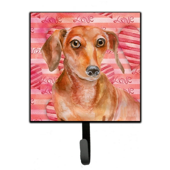 Red Dachshund Love Leash or Key Holder Red