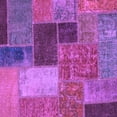 thumbnail image 1 of Ahgly Company Machine Washable Indoor Square Patchwork Purple Transitional Area Rugs, 7' Square, 1 of 4