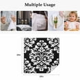 thumbnail image 4 of Baroque Black Cloth Napkins, Vintage Damask Classic Floral Washable and Reusable Dinner Napkins Set of 8, Table Napkin for Kitchen Party Birthday Wedding Hotel Housewarming 20"x20", 4 of 8