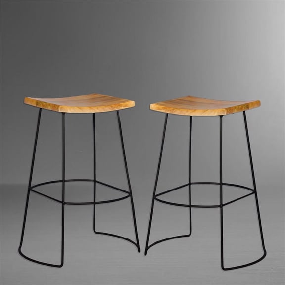 Carolina Classics Aryan 30" Saddle Seat Bar Stool (Set of 2)