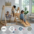 thumbnail image 2 of Avenlur Juniper Montessori Toddler Playset Indoor Playground Folding Gym, Interchangeable Baby/Toddler Swing 5 in 1 Multifunctional Foldable, Ladder Climber, Slide, Rock Climbing Kids Ages 1yr - 5yrs, 2 of 15