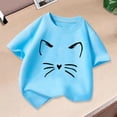 thumbnail image 2 of SGFCWSX Girls Short Sleeve Tops, Kids Cotton Soft Graphic Crew Neck T-Shirt, Casual Summer Tees Light Blue Size 8-10 Years, 2 of 8