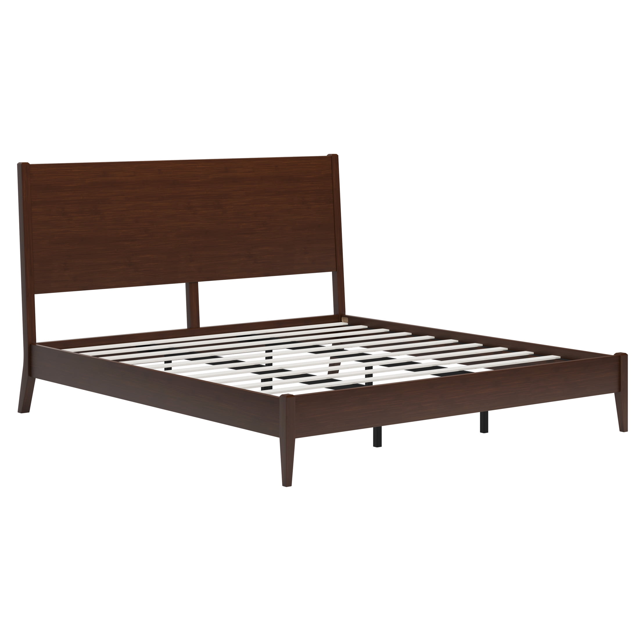 Christopher Knight Home Mid-Century Modern Solid Bamboo Wood Platform Bed, King Size, Chocolate