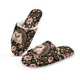 thumbnail image 2 of Xoenoiee Hedgehog Flower Print Slippers for Women Men Memory Foam House Slippers Slip-on Flannel Open Toe Slippers with Anti-Slip Design, 12-13 Women/11-12 Men, 2 of 7