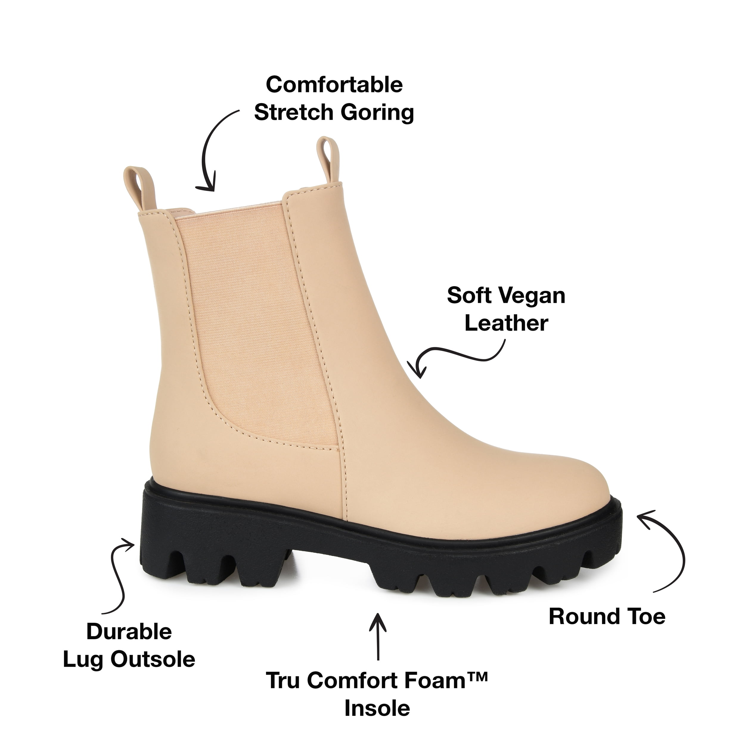 Journee Womens Ivette Pull On Block Heel Booties