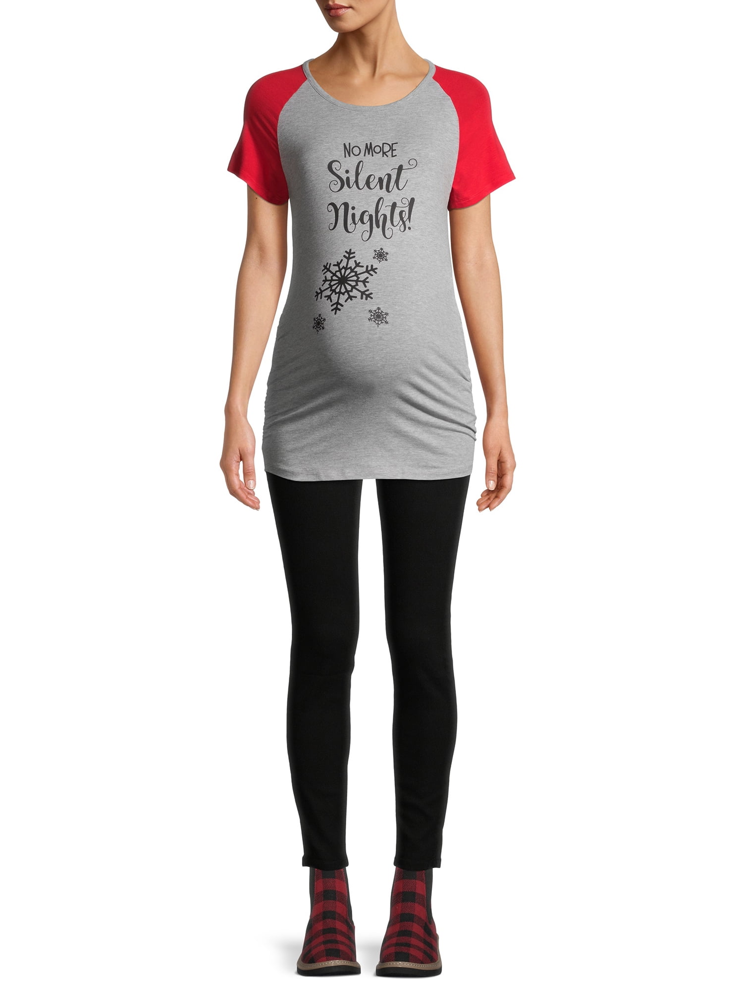 Planet Motherhood Maternity Silent Nights Holiday T-Shirt