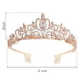 thumbnail image 2 of FOAUUH Crystal Queen Crowns and Tiaras with Comb Headband for Women and Girls, Princess Crowns Hair Accessories for Wedding Birthday Halloween Costume Cosplay (Rose gold), 2 of 5