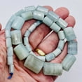thumbnail image 2 of Aquamarine Graduated Faceted Tube Bead Strand | 8x5 to 20x15mm Blue| 34 Beads |, 2 of 12
