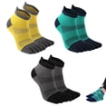 thumbnail image 1 of 3 pares de calcetines deportivos antideslizantes de cinco dedos transpirables para correr maratón Calcetines de algodón para exteriores para hombres y mujeres, 1 of 6