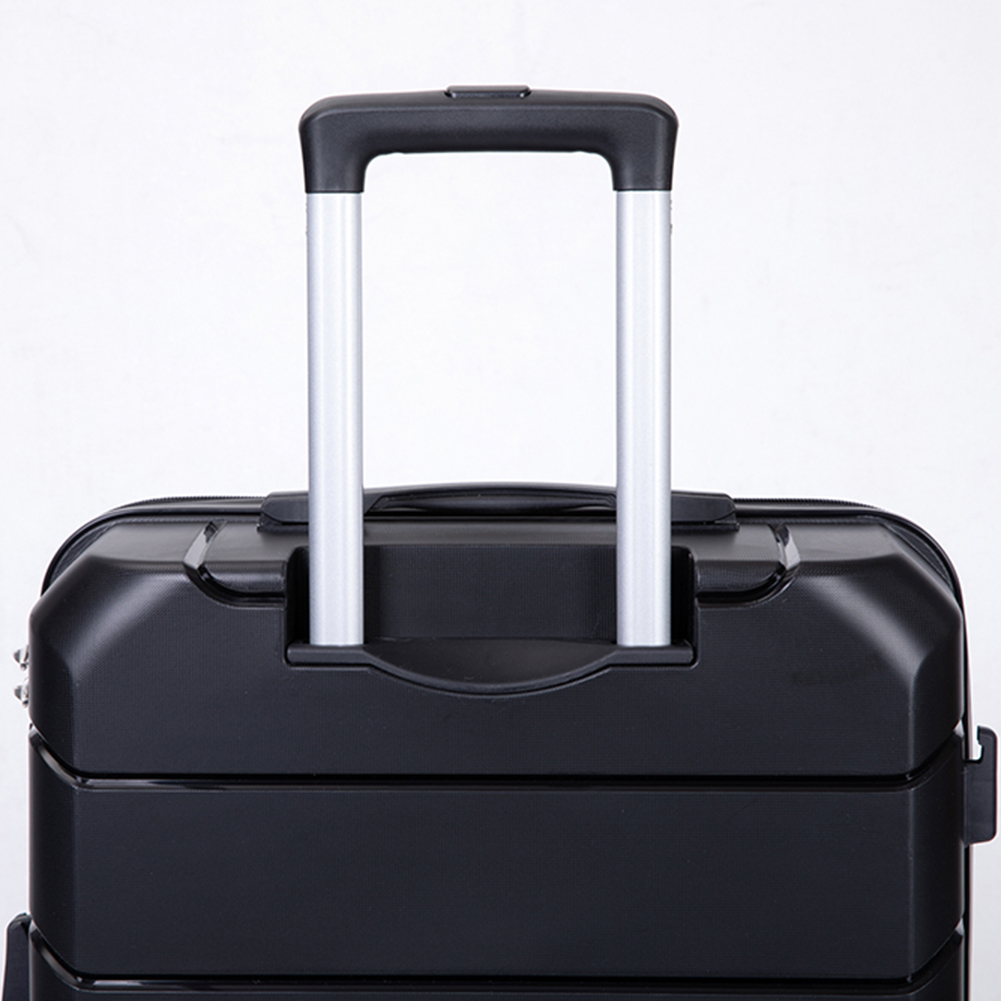 Kadyn Travel 3 Piece Luggage Sets, Travel Suitcase Set with TSA Lock, PP Luggage Sets for Travel, Black