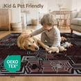 thumbnail image 4 of ODIKA 3'x5' Washable Throw Rug Stain Resistant, Low Profile, Non-Slip Mens Web Men Abstract Maze Motifs Graphic Panel Border Webs Wevs for Entryway, Kitchen, Mudroom, 4 of 7