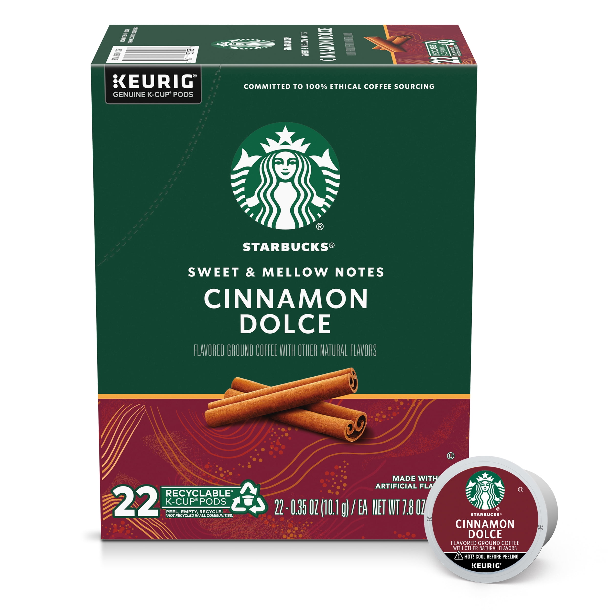 Starbucks Cinnamon Dolce Flavored Coffee, K-Cup Coffee Pods, Naturally Flavored, 22 ct​