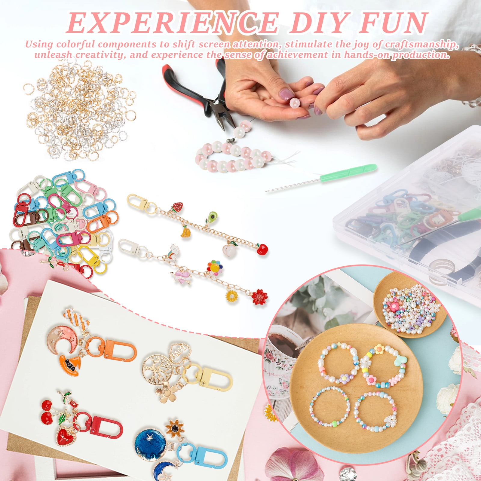 Threns Unique Keychain Making Kit Versatile Effortless Assembly DIY Bag Charm Kit for Beginners and Advanced Crafters