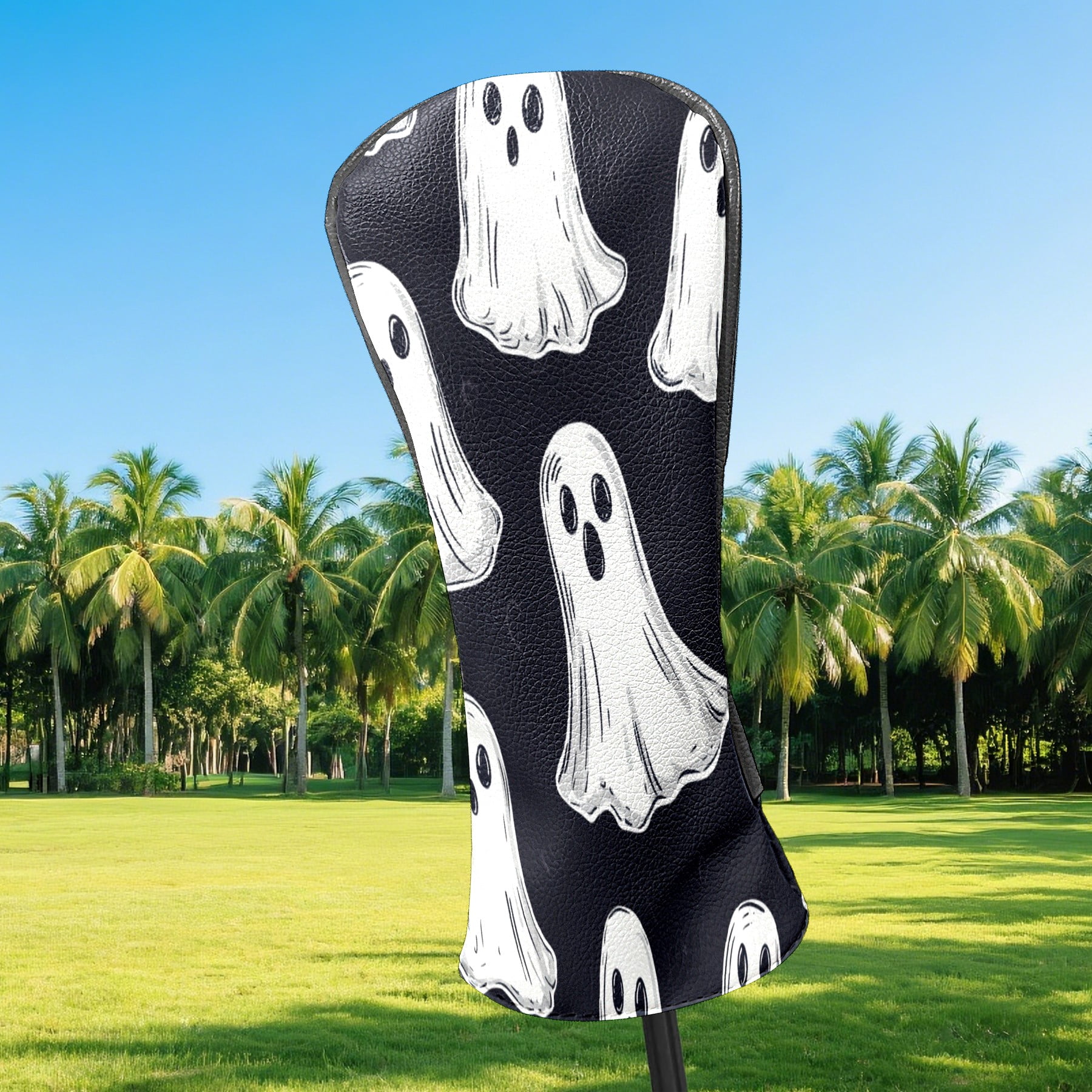 Golf Club Covers PU Leather Waterproof Head Covers for Fairway Woods Hybrids Cute Patterns