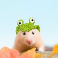 thumbnail image 4 of Mini gorro tejido a mano para animales pequeños. Adorable gorro de hámster tejido con correa ajustable. Ranas, conejitos, arcoíris y zanahorias. Mini gorros tejidos a mano. Mini gorro., 4 of 6