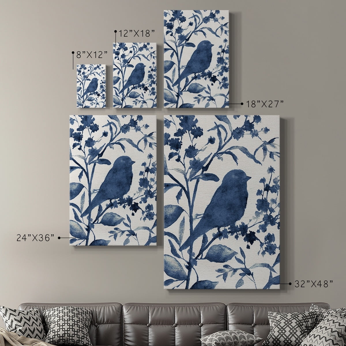 Bluebird Silhouette I Premium Gallery Wrapped Canvas - Ready to Hang