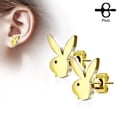 thumbnail image 3 of Playboy Bunny 316L Stainless Steel Earring Studs Pair post, 3 of 4